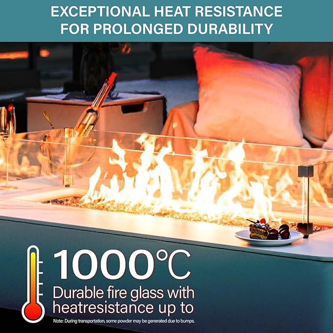 NUPICK 20 lb 1/2 Inch Reflective Fire Glass, Pacific Blue, Sparkly, Eco-Friendly, Convenient, Mirror Finish