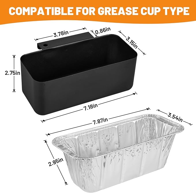 50-Pack Aluminum Foil Grill Drip Pan Grease Cup Liners Compatible with Blackstone Griddle (Griddle Grease Catcher+15Pcs Liners)