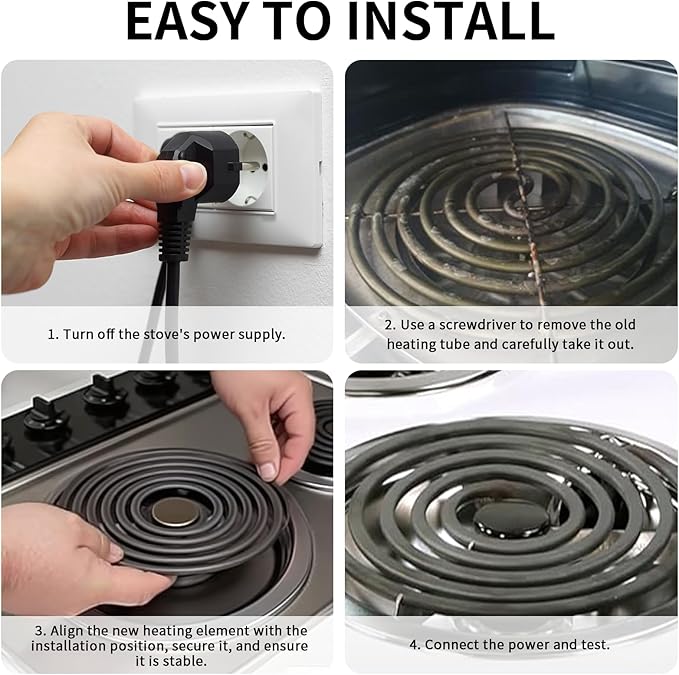 MP22YA Electric Range Burner Element Unit Set - 2 pcs MP15YA 6" & 2 pcs MP21YA 8" Stove Burners Replacement for Kenmore, Whirlpool, Maytag, Hardwick & Norge Electric Ranges/Stoves