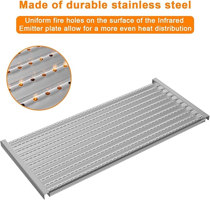 Outspark Cooking Grid Grates and Emitter Plates Replacement Parts for Charbroil Commercial TRU-Infrared Grills 463241013, 463243812, 463243911, 463246909,G515-4700-W1, G515-4800-W1 Cast Iron