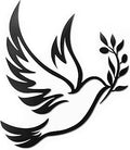 Vivegate Dove of Peace Olive Branch Metal Wall Art – Olive Branches Peace Black Outline White Dove Metal Wall Decor (Large - 15"X13", Dove)
