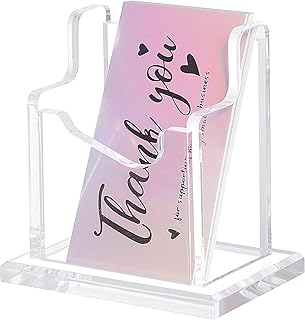 Acrylic Brochure Holder Business Card Literature Holder Clear Magazine Pamphlet Display Stand Booklet Desk Mount Trifold Holder Countertop Organizer for Office School Store Exhibition (1 Tier 1 Slot)