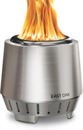 East Oak Fuoco Smokeless Fire Pit 7'' for Patio and Outdoor, 3-in-1 Ash Pan | Portable Wood & Pellet Firepit | Stainless Steel 120% More Efficient Burn | Backyard, Easy Ignition & Compact Design