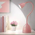 EJIAXIN Gooseneck Desk Lamp 360° LED Flexible Reading Light Small Desk Lamps for Small Spaces Home Office Bedroom College Dorm Desk Bookshelf Nightstand Table Lamp (Pink)