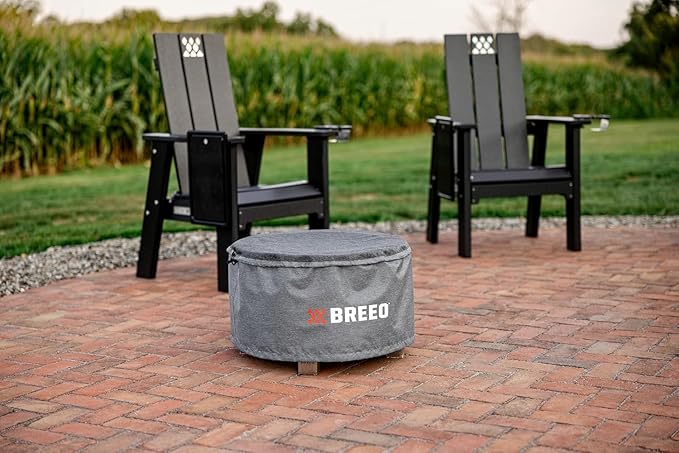 Breeo X Series Fire Pit Cover for X19 (22") - Round Fire Pit Cover - Marine Grade Water-Resistant Cover w/ anti-sag support - Durable Fire Pit Shelter