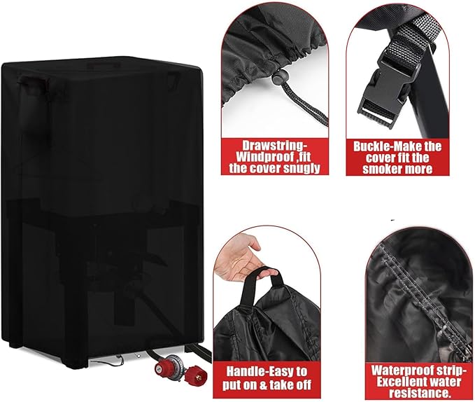 Outdoor Fryers Cover for CreoleFeast Aluminum 30 Qt. Turkey Fryer Pot Set, Waterproof Deep Fryer Cover for Outdoor Cooking - 13" D x 15" W x 30" H