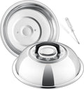 11.4 Inch Cheese Melting Dome, HaSteeL Round Stainless Steel Basting Steaming Cover, Metal Griddle Lid for Indoor & Outdoor Cooking Grilling, Non Toxic & Rust Free, Dishwasher Safe, Plus a Screwdriver