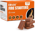 E500 Fire Starter for Campfires, Fireplace, Fire Pits, BBQ, Grills, Larger Charcoal Fire Starter Squares, 160-Count Firestarter, Chimney Charcoal Starter