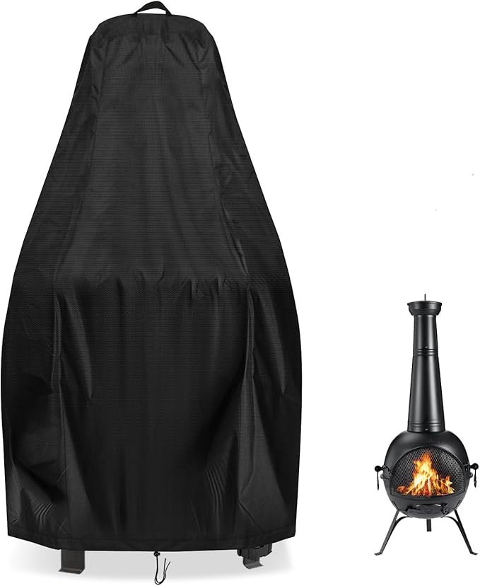 Chiminea Cover for SINGLYFIRE Prairie Outdoor Chiminea, Waterproof Outdoor Fireplace Fire Pit Cover- 20"D x 54.5"H
