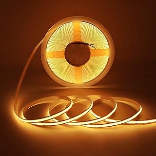 DC 24V COB LED Strip Light, 32.8ft(10M) 3120LEDs CRI 90+ Uniform Glow Flexible LED Tape Lights 2700K for Indoor DIY Bedroom Kitchen Home Decor(No Power Supply)