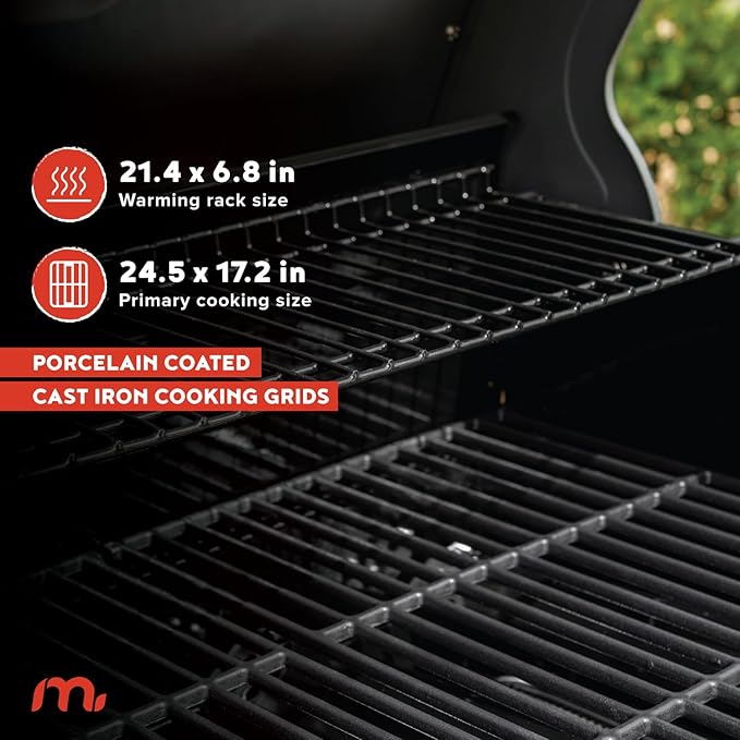 Megamaster 4-Burner Propane Gas Grill with Side Tables, 44,000BTUs, 566.92 SQ. In. Cooking Space, 2 Wheel Transport, Outdoor Kitchen Grill for BBQs, Backyards, Tailgating, and More - 720-1093B