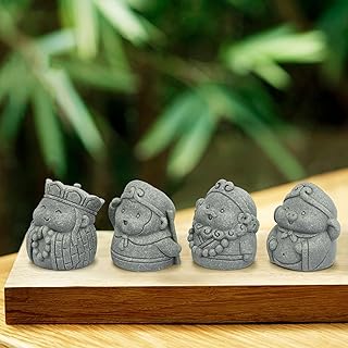 4Pcs Cute Buddha Statue Set - 2 Inch Mini Resin Monk Figurines of Tang Monk, Sun Wukong, Zhu Bajie & Sha Wujing for Office Desk, Study Room Decor and Chinese Culture Gifts