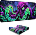 Simpkeely Blacklight Octopus Gaming Mouse Pad – UV Reactive Kraken Tentacles Desk Mat, Neon Glow in The Dark Waterproof Extended Mousepad with Non-Slip Rubber Base for Office & Home – 31.5" x 11.8"