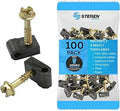 STEREN Coaxial Cable Clips - Cable Holder - Siding Clips for Hanging - Cord Holder for Desk - Cable Clamps - Cord Clip - Wire Organizer Clips - Tv Mount Screws (Black, 100 Count - Mini Screw)
