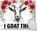 Smooffly Funny Quote Mouse Pad, Office Desk Accessories, Goat Mouse Pad, Desk Decor, Funny Office Presents, Floral Mousepad,