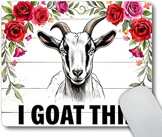 Smooffly Funny Quote Mouse Pad, Office Desk Accessories, Goat Mouse Pad, Desk Decor, Funny Office Presents, Floral Mousepad,