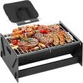 12" Foldable Portable Camping Charcoal Grill - Rust-Resistant Compact Tabletop Grill with Detachable Grate & Quick Assembly for Outdoor Cooking BBQ Smokes Beach Patio Backyard