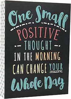 SANY DAYO HOME One Small Positive Thought in The Morning Can Change Your Whole Day 6 x 8 inches Inspirational Wood Box Signs, Wall and Office Desk Decor for Women