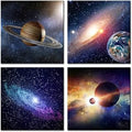 Wieco Art Star Sky Space Canvas Paintings Wall Art Large Modern 4 Piece Universal Magic Power Astronomy Pictures Artwork Stretched and Framed Giclee Canvas Prints for Living Room Home Decor