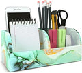 PU Leather Supply Organizer,Remote Control Holder Multifunctional Office Stationery Storage Box Organizer,Pencil Holders Organizers Table Top Desktop Desk Accessories(1-Splash Ink)