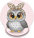 Britimes Ergonomic Mouse Pad with Wrist Support Pink Cute Cartoon Owl Non-Slip Rubber Base Mousepad for Home Office Gaming Working Computers Laptop Easy Typing & Relief