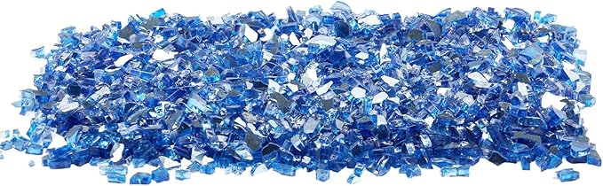 VEVOR Fire Glass, 10 lbs, Cobalt Blue, 1/4 Inch High-Temperature Resistant Reflective Glass Rocks, Smokeless Fire Pit Stones for Outdoor Table & Landscaping