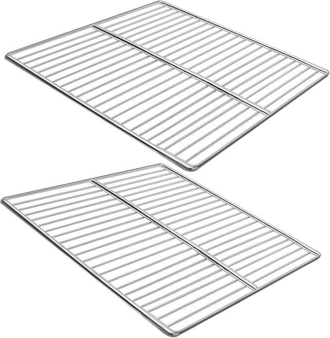 KEESHA BBQ Grill Mesh Metal Barbecue Grill Grates Replacement - Stainless Steel Barbecue Grilling Grid Wire Mesh, Multifunction Cooking Net for Outdoor Grill 2 Pack (12 5/8''*10 1/4'')