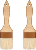 2 Pcs 2 inch Pastry Brush Bristle Basting Brushes Cooking Baking BBQ Oil Brush Food Brushes for Cooking Butter Oil Egg Marinade Grilling Durable Kitchen Marinade Butter Culinary Utensil
