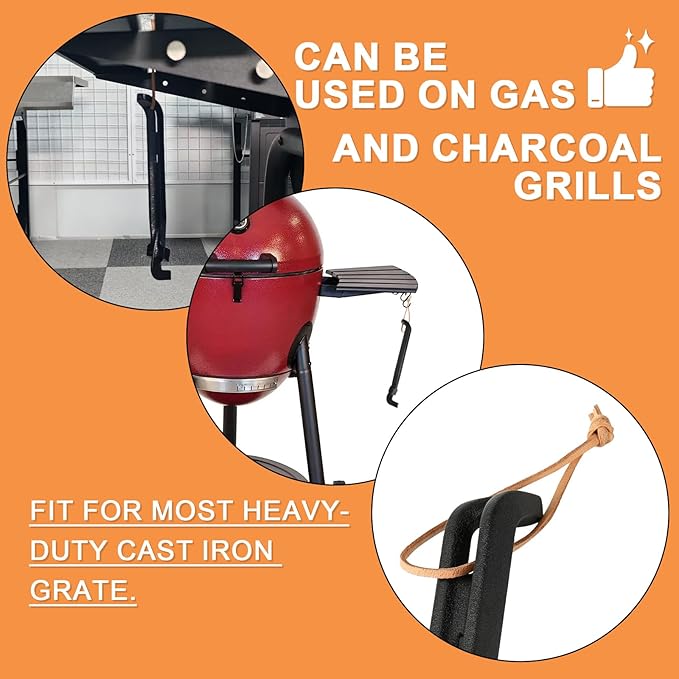 Universal Grate Mover Replacement Parts for Big Green Egg BBQ Grate Lifter, Char-Griller, Weber Grill Grate Lifter Tool, Pit Boss, Primo Vision Louisiana Grills, for Most Charcoal Grills & Gas Grills