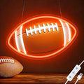 HAJAE Football Neon Sign for Wall Decor, UV Printed Football-Shaped Neon Light, Rugby LED Sign for Man Cave, Bedrooms, Game Room Decor, Gift for Football Sports Fans Teens