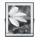 8x10 Black Metal Floating Picture Frame, Double Glass Tabletop Display, Modern Minimalist Photo Frame for Home & Office Decor