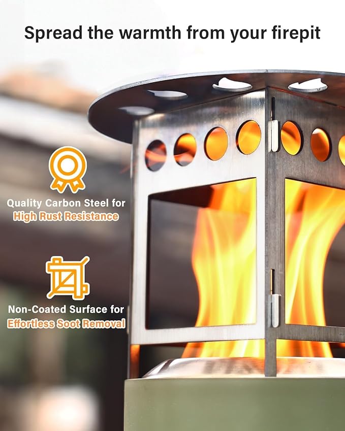 YEFU Fire Pit Heat Deflector for Solo Mesa Stove, Portable Heat Diffuser for 5 inch Tabletop Firepit Captures and Redirects Warmth, Detachable Burner Cover Accessories