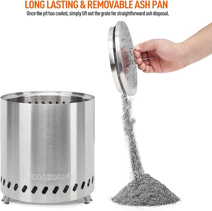 Portable Table Top Fire Pit with Stand, 8.6" Stainless Steel Mini Outdoor Low Smoke Burning Tabletop Firepit Fueled by Pellets or Wood, for Outside Camping