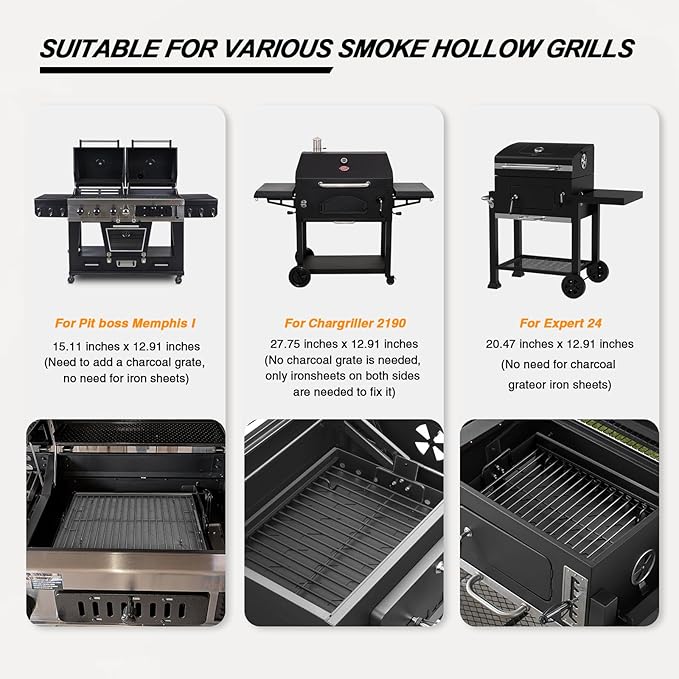 15-28 Inch Stretchable Charcoal Tray for PS9900, 47183T-21, High-Temperature Coating Charcoals Basket for HC4518L PS9500 8500 6800 6500 SH19030119 SH19030219 SH9916 Smoke Hollow Grill Replacement Part