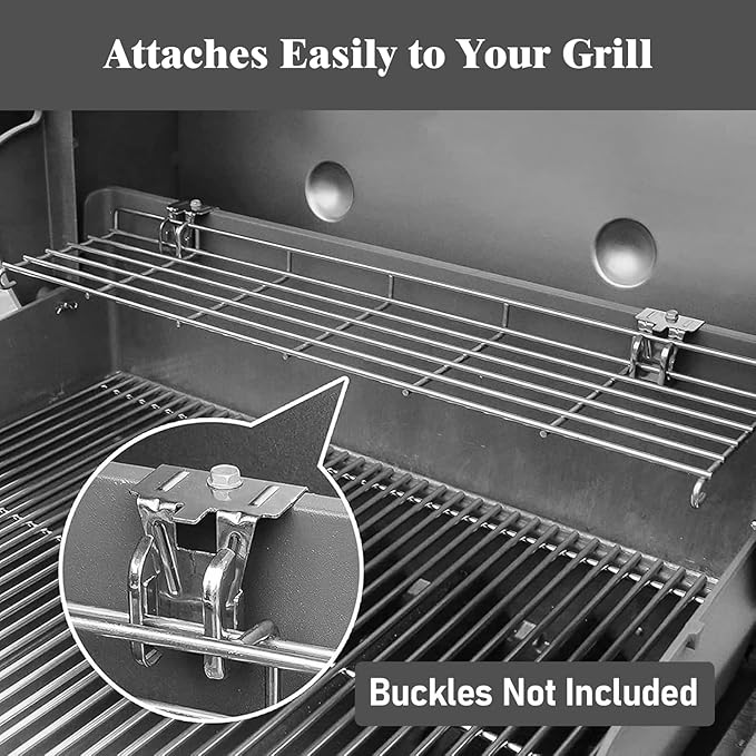 Uniflasy Stainless Steel Grill Warming Rack for Weber Genesis II 300 Series Gas Grills, Genesis II E-310/E-315, II E-330/E-335, II S-310/S-335 Grill Parts, Replacement Parts for Weber 66044, 25 inch