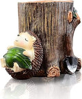 Lependor Cute Hedgehog Desk Pen Pencil Pot Holder Toothbrush Holder Resin Desktop Organizer Container Stationery Storage Office Desk Decoration Study Bookshelf Decor - Rest