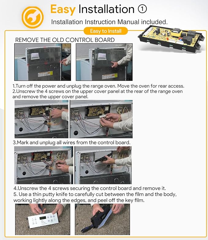 316557118 Range Oven Control Board - Replacement for Kenmore Range Clock Timer 316418208 316557108, 120V, 60 Hz, Electronic Clock/Timer Display
