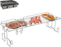 DcYourHome Griddle Warming Rack Compatible with 22" Blackstone Griddles, Portable and Adjustable Stainless Steel Rack for Blackstone Griddle Stand 22 Inch Accessories, One-Step Clip On Attachment