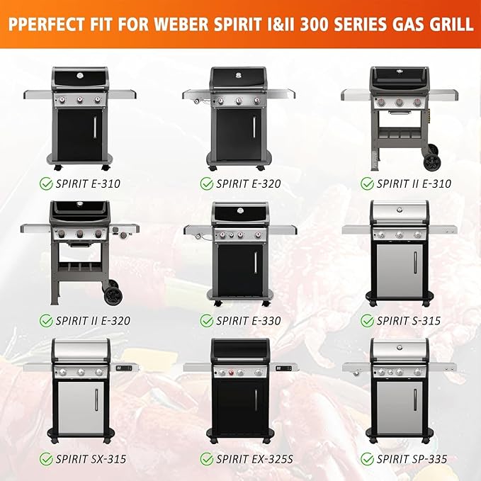 15.3" Flavorizer Bars for Weber Spirit 300, GS4 Spirit II 300 Series E310 E320 E330 S310 S320 S330 Grill with Front Control, Weber Grill Replacement Parts, Grill Parts for Weber 7636 69797 68843