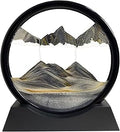 SANDCLE Moving Sand Art Picture - Sand Art Liquid Motion 3D Deep Sea Sandscape, Round Glass Frame Display Flowing Sand Relaxing Toy for Desktop Home Office Work Ocean Decor(Black, 7")