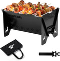 WILLBBQ Charcoal Grills Quality Portable Detachable Folding,Skewers Campfire Grill,Hibachi Backpacking BBQ Grill,Easy Portability For Outdoor Barbecues Camping Picnics Garden Party(11.8x8.5x7.5 inch)