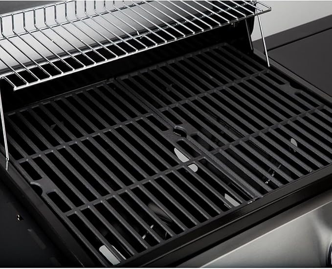 Uniflasy Cast Iron Cooking Grates Replacement for Char-Broil Black 3-Burner Gas Grill, Fits Model 463736024, Heavy Duty Matte Cast Iron Grill Grates, 2-Pack