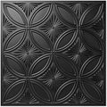 Art3d Decorative PVC Black Drop Ceiling Tile 2ft x 2ft, Glue up 3D Wall Panel 24 x 24in.12pcs