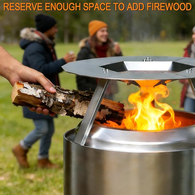Heat Deflector for Solo Stove Bonfire 19.5", 304 Stainless Steel Heat Diffuser with Handles, Camping Accessory for Solo Stove Bonfire 1.0 & 2.0, Other 19.5" Fire Pits, Capture and Redirect Warmth