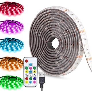 USB Powered LED Strip Light Rainbow TV Backlight 9.8FT/3M RGB Chasing Led Lights Waterproof USB Lights Strip with RF Remote TV/PC Background Bias Lighting Cuttable Strip Lights for DIY Decoration