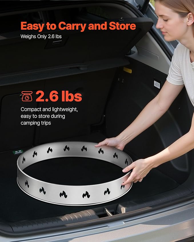 VEVOR Fire Pit Stand for Solo Stove Bonfire,27 Inch Smokeless Fire Pit Ring,Stainless Steel Fireplace Stove Ranger Support Frame Accessory, Portable Outdoor Camping Holder Tools for Fireplace