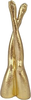 DECOUE Gold Leg Sculpture, Home Decor Resin Leg Statue Decoration, Gold Room Shelf Decor, Elegant Outdoor Indoor Decorative Objects for Coffee Table, Cabinet, Desk, Cross-Up Leg