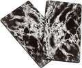 Black Marble Burner Covers, Made of Durable Smooth Metal, Easy Cleaning, Kitchen Décor - Set of 2, Each Measures 20" Long x 11 1/2" Wide x 5/8" High