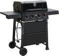 Feasto 4-Burner Propane Gas Grill, 36,000 BTU Outdoor Patio BBQ with Dual Side Tables, Porcelain-Enameled Cookbox & Porcelain-Enameled Cast-Iron Grates for Deck Parties & Patio BBQ, 559 Sq. In., Black