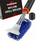 XUDAKAIXIN Grill Brush and Scraper, Safe Nylon Bristles Barbecue Outdoor Grill Brush for Cooled Grates, Extra Strong BBQ Cleaner Accessories (Blue)